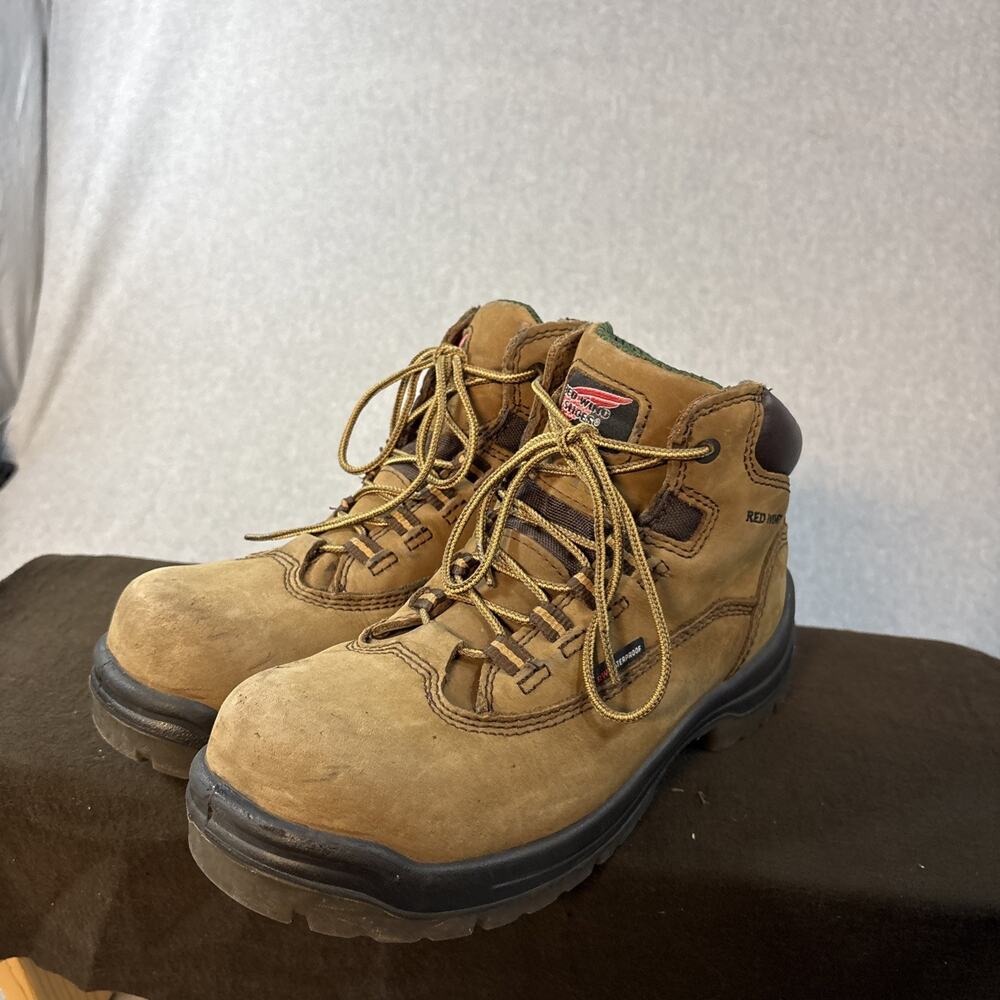 Red Wing 2340 EH Waterproof Leather Safety Toe Boots, Womens 7 D Brown